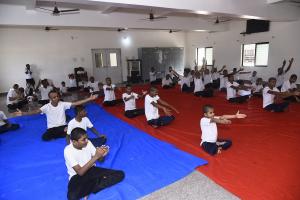 Celebration of World Yoga Day on June 21 by disabled children of Samprat Sanstha