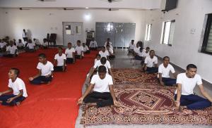 Celebration of World Yoga Day on June 21 by disabled children of Samprat Sanstha