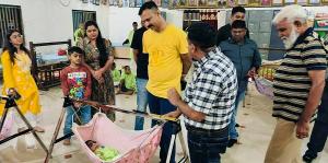 DIRECTOR OF SOCIAL SECURITY DEPARTMENT, GANDHINAGAR SHRI VIKRAMSINGHBHAI JADAV CELEBRATING DIWALI WITH DISABLED ORPHANS OF SAMPRAT SANSTHA.